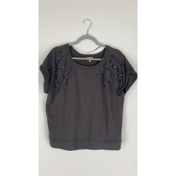 Juicy Couture Women's Vintage Charm Sweater Knitted Short Sleeve Gray Size XL - Picture 1 of 8